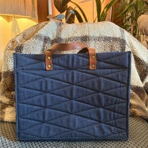 Parker Thatch Quilted Denim Handbag, Medium MiMi (Updated- see description)